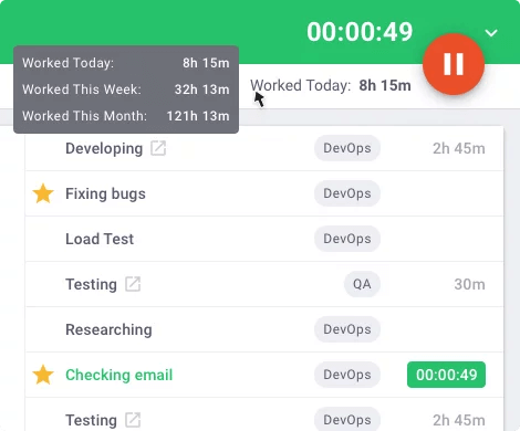 Interactive Time Tracking